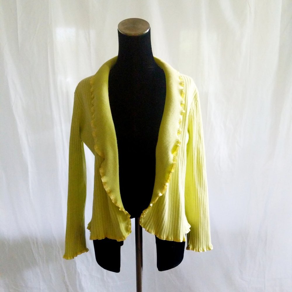 Chartreuse Lizzie McGuire Style Y2K Cardigan Emma James